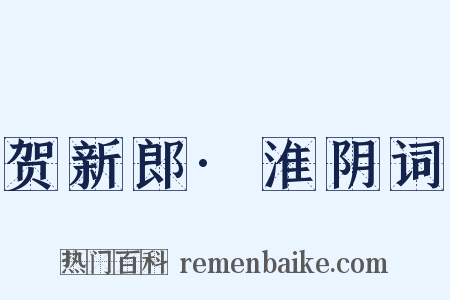 贺新郎·淮阴词是什么意思的图片